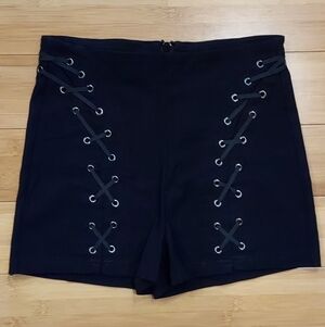 Black Lace-Up Shorts By Spirit Halloween Women's Size Medium Never Worn